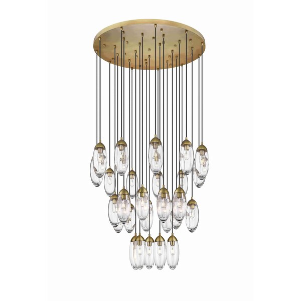 Z-Lite Arden Chandelier, 27-Light, 36 In.W x 12 In.H, Rubbed Brass/Clear 651P-27R-RB - main